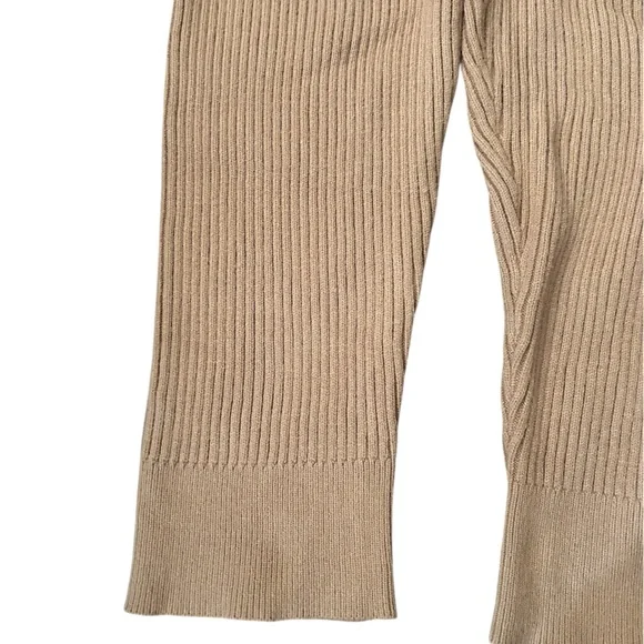 Tan Ribbed Knit Pants - Picture 3 of 4